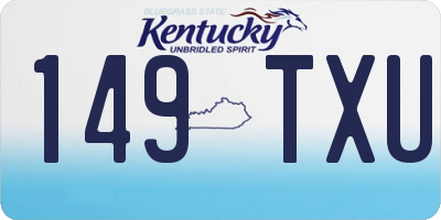 KY license plate 149TXU