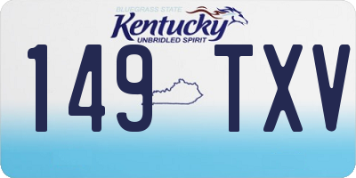 KY license plate 149TXV