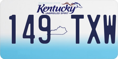 KY license plate 149TXW