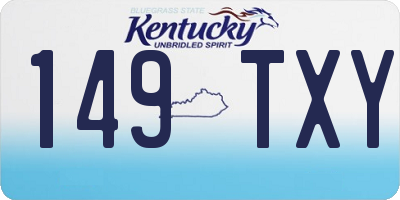 KY license plate 149TXY