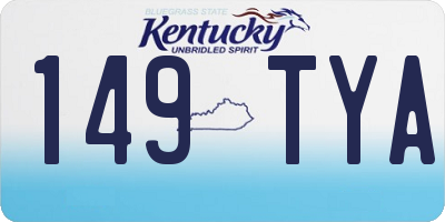 KY license plate 149TYA
