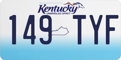 KY license plate 149TYF