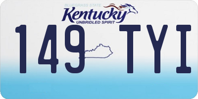 KY license plate 149TYI