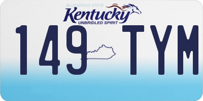 KY license plate 149TYM