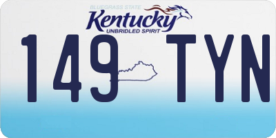 KY license plate 149TYN
