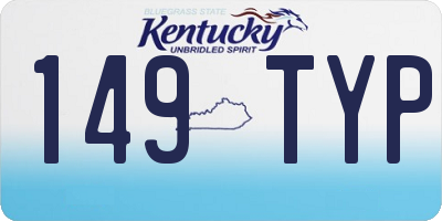 KY license plate 149TYP