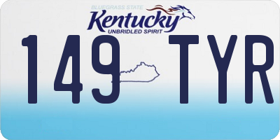 KY license plate 149TYR