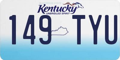 KY license plate 149TYU