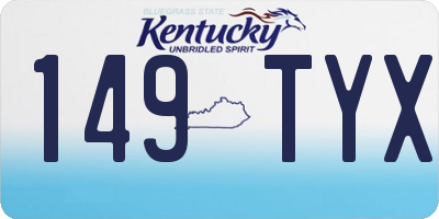 KY license plate 149TYX