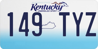 KY license plate 149TYZ