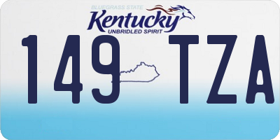 KY license plate 149TZA