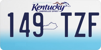 KY license plate 149TZF