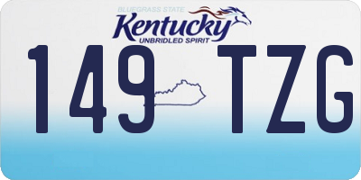 KY license plate 149TZG