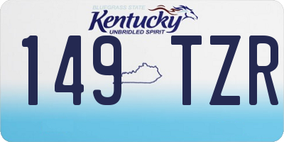 KY license plate 149TZR