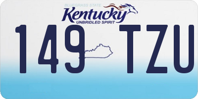 KY license plate 149TZU