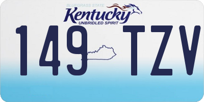 KY license plate 149TZV