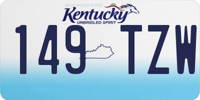 KY license plate 149TZW