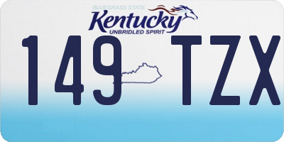 KY license plate 149TZX