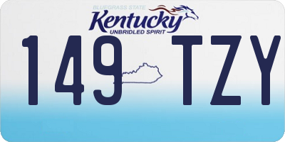 KY license plate 149TZY