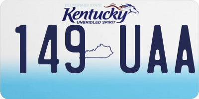 KY license plate 149UAA