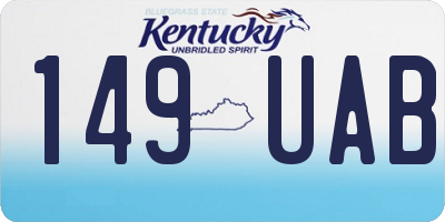KY license plate 149UAB