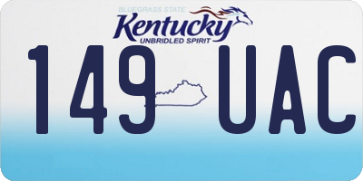 KY license plate 149UAC