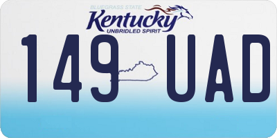 KY license plate 149UAD