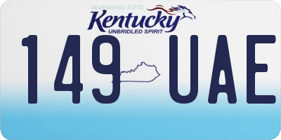 KY license plate 149UAE