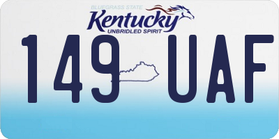 KY license plate 149UAF