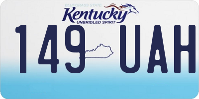KY license plate 149UAH
