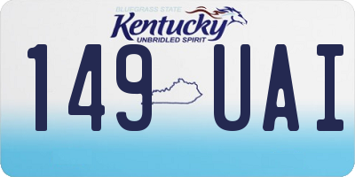 KY license plate 149UAI