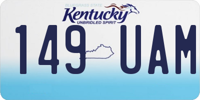 KY license plate 149UAM