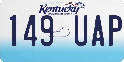 KY license plate 149UAP
