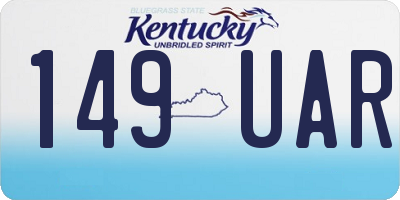 KY license plate 149UAR