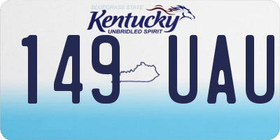 KY license plate 149UAU