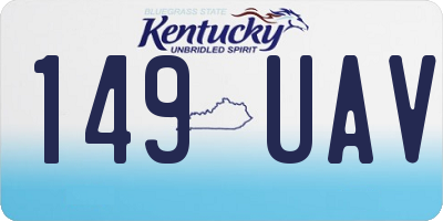 KY license plate 149UAV