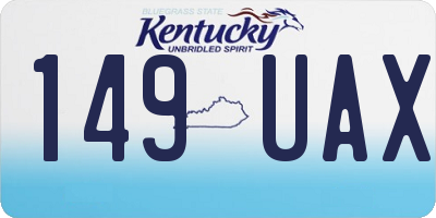 KY license plate 149UAX