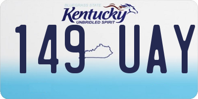 KY license plate 149UAY