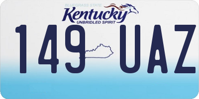 KY license plate 149UAZ