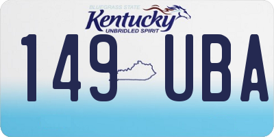 KY license plate 149UBA