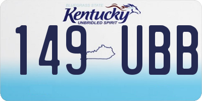 KY license plate 149UBB