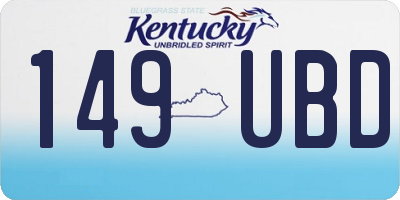 KY license plate 149UBD