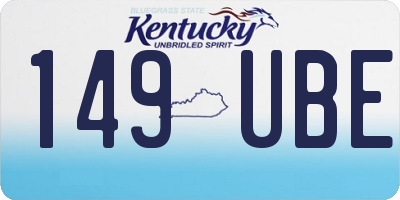 KY license plate 149UBE