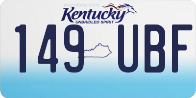 KY license plate 149UBF
