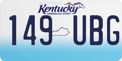 KY license plate 149UBG