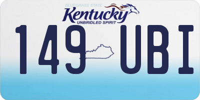 KY license plate 149UBI