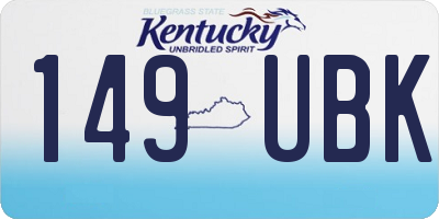 KY license plate 149UBK