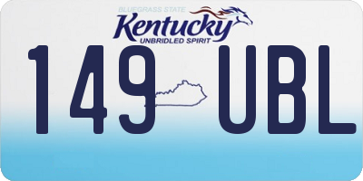 KY license plate 149UBL