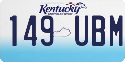 KY license plate 149UBM