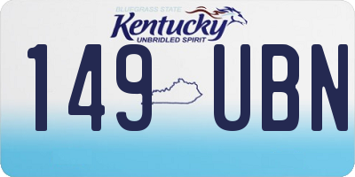 KY license plate 149UBN
